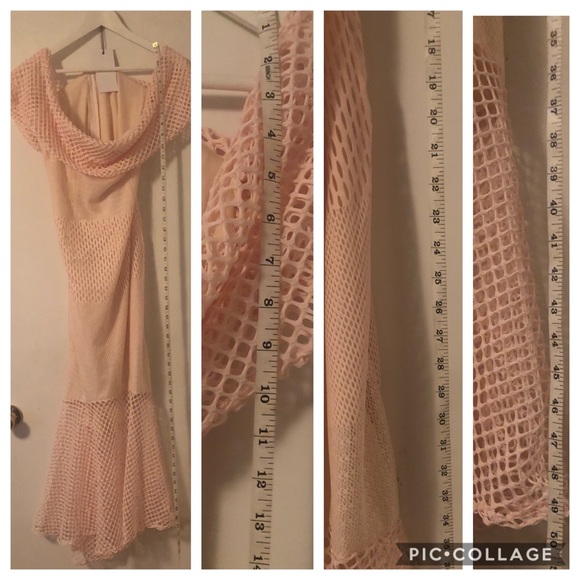 Lace Bandeau Fishtail Maxi Dress W/Frill Overlay - Picture 6 of 8